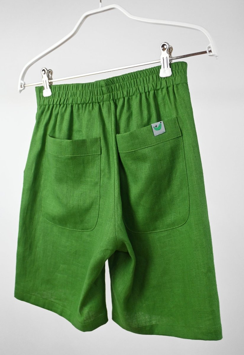 "Tutti Frutti" Linen Shorts - Plantain Green